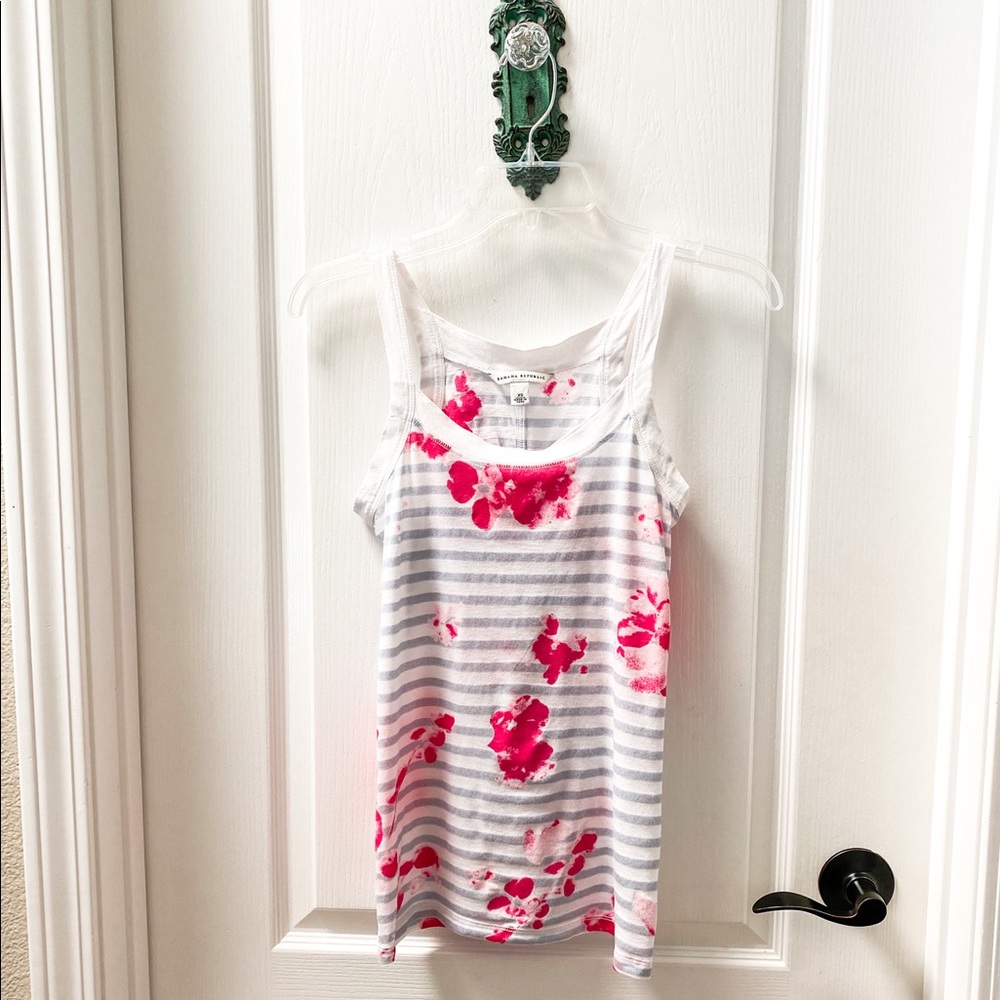 Banana Republic Stripe and Floral Tank Top Size XS